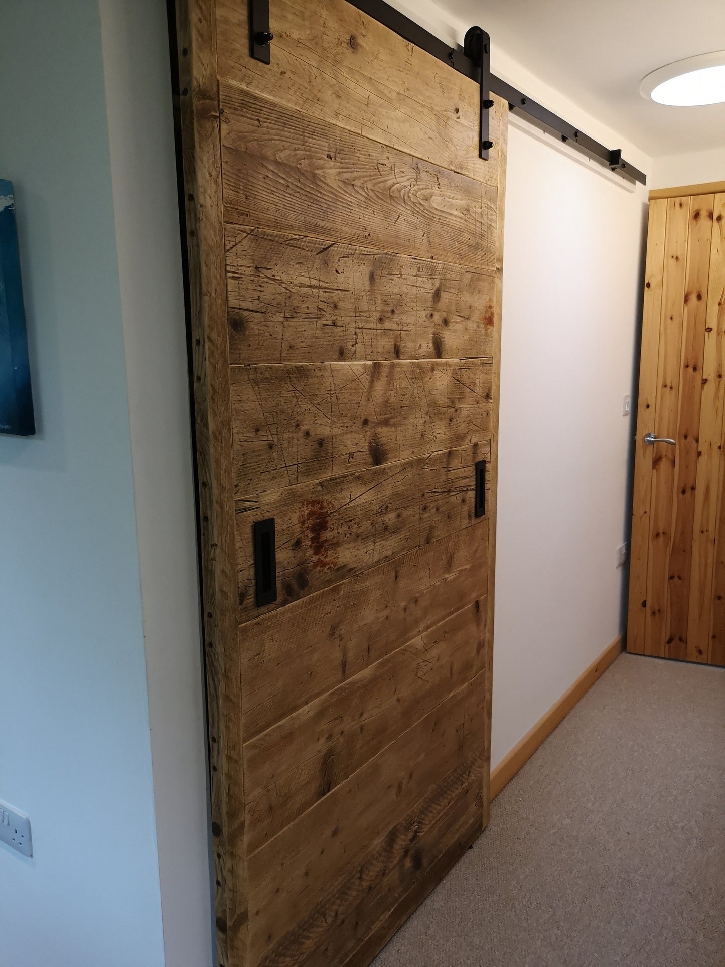 'Clovelly' Rustic Sliding Barn Door and sliding rail