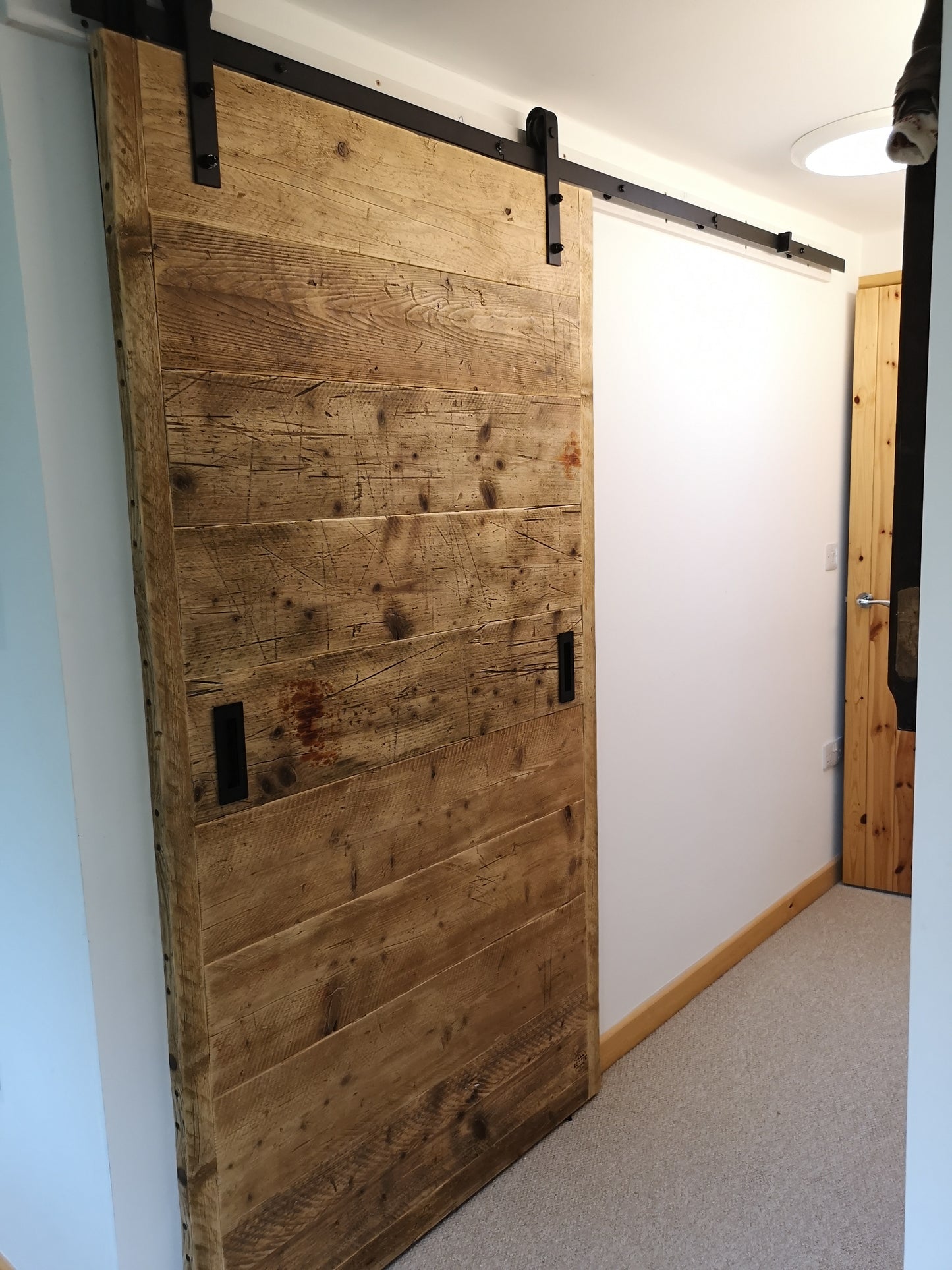 'Clovelly' Rustic Sliding Barn Door and sliding rail